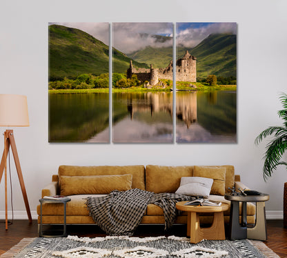 Reflection of Kilchurn Castle in Loch Ave Scotland Canvas Print-Canvas Print-CetArt-1 Panel-24x16 inches-CetArt