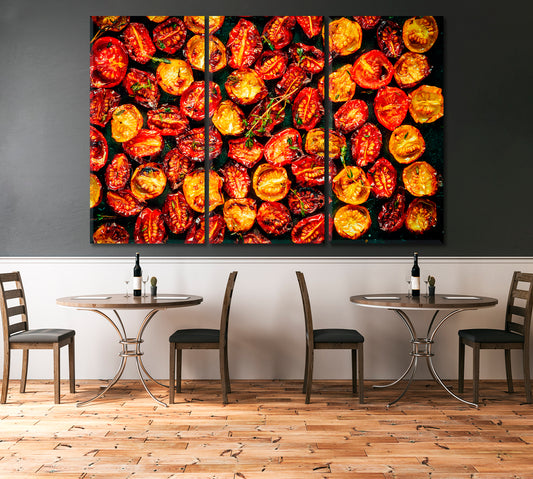 Roasted Red and Yellow Cherry Tomatoes Canvas Print-Canvas Print-CetArt-1 Panel-24x16 inches-CetArt