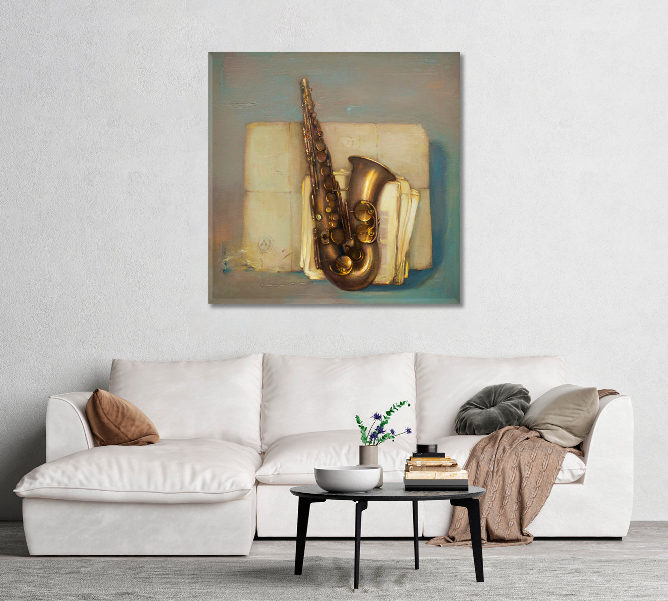 Saxophone Canvas Print-Canvas Print-CetArt-1 panel-12x12 inches-CetArt