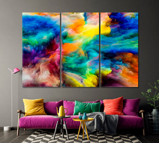 Abstract Bright Multicolor Smoke Canvas Print-Canvas Print-CetArt-1 Panel-24x16 inches-CetArt