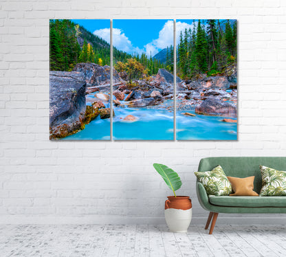 Kicking Horse River Waterfalls Banff Alberta Canada Canvas Print-Canvas Print-CetArt-1 Panel-24x16 inches-CetArt