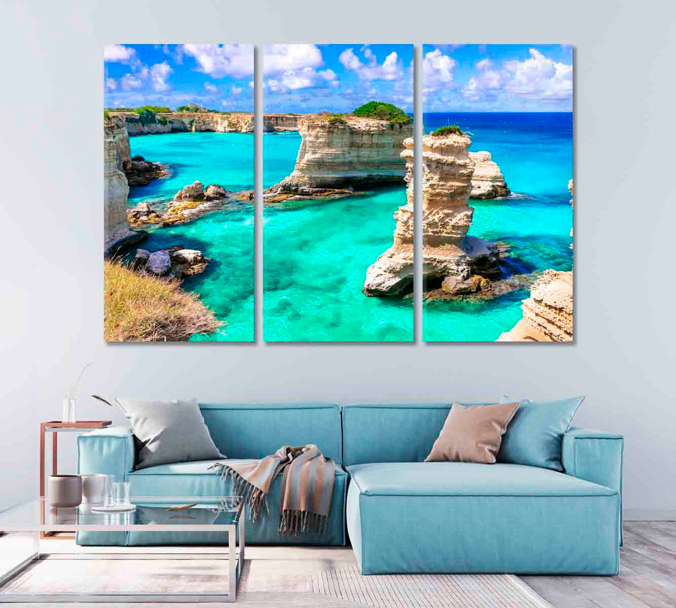 Torre di Sant Andrea Beach Apulia Italy Canvas Print-Canvas Print-CetArt-1 Panel-24x16 inches-CetArt