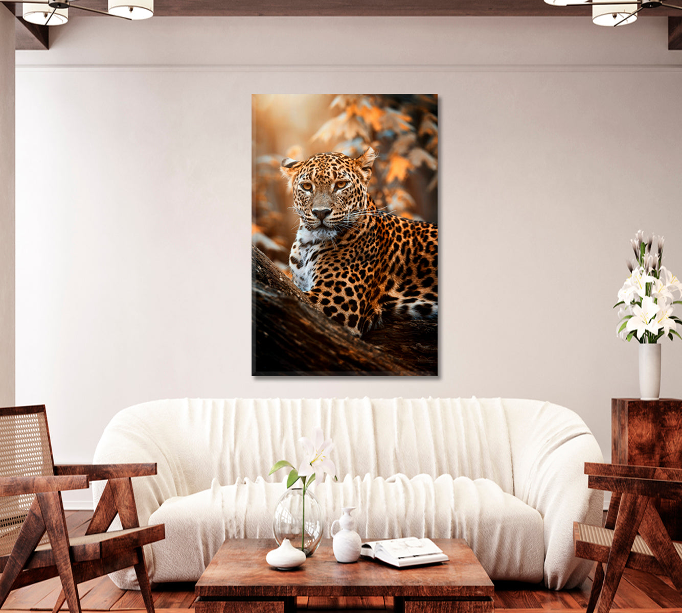 Ceylon Leopard Canvas Print-Canvas Print-CetArt-1 panel-16x24 inches-CetArt