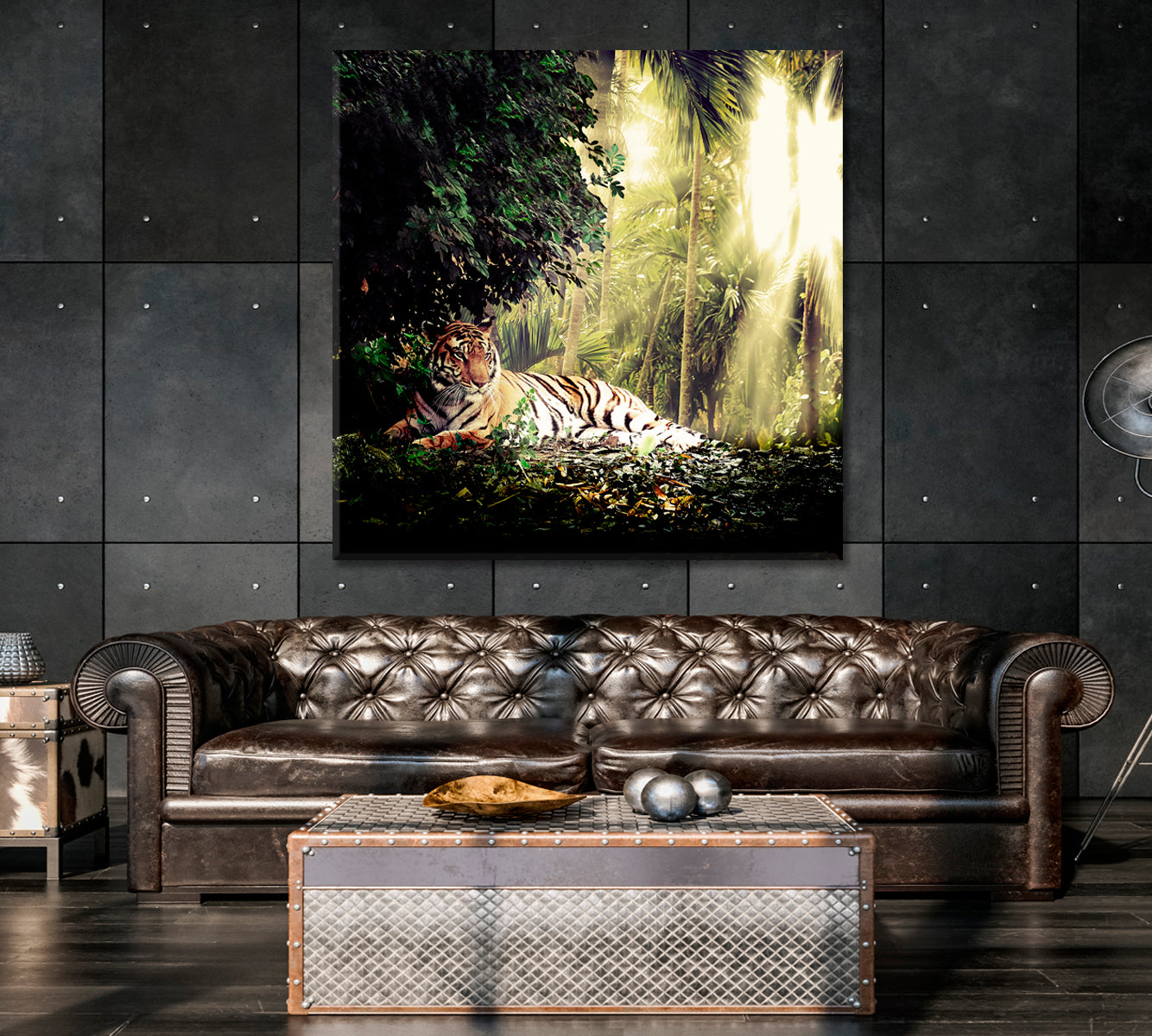 Sumatran Tiger in Rainforest Canvas Print-Canvas Print-CetArt-1 panel-12x12 inches-CetArt