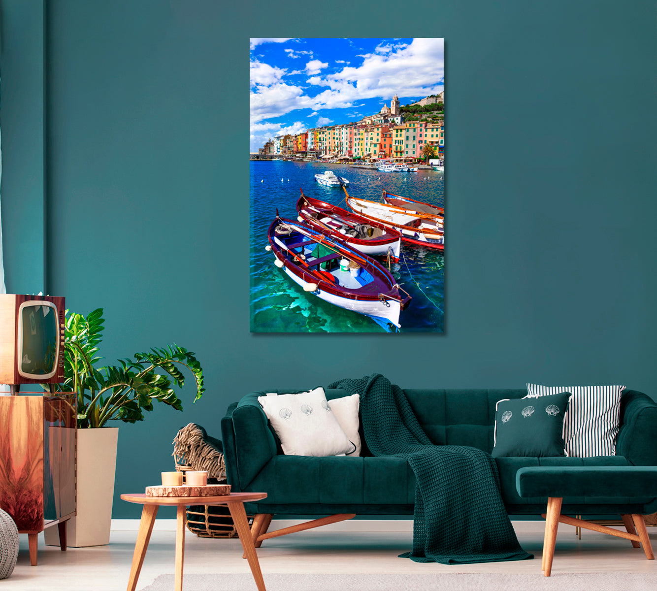 Cinque Terre Portovenere Fishing Village Italy Canvas Print-Canvas Print-CetArt-1 panel-16x24 inches-CetArt