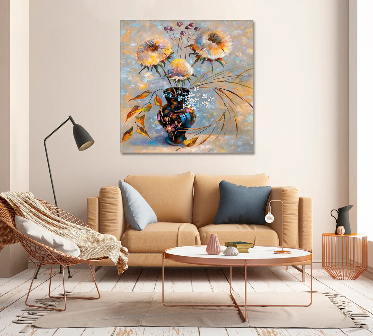 Textured blossom still life canvas for entry