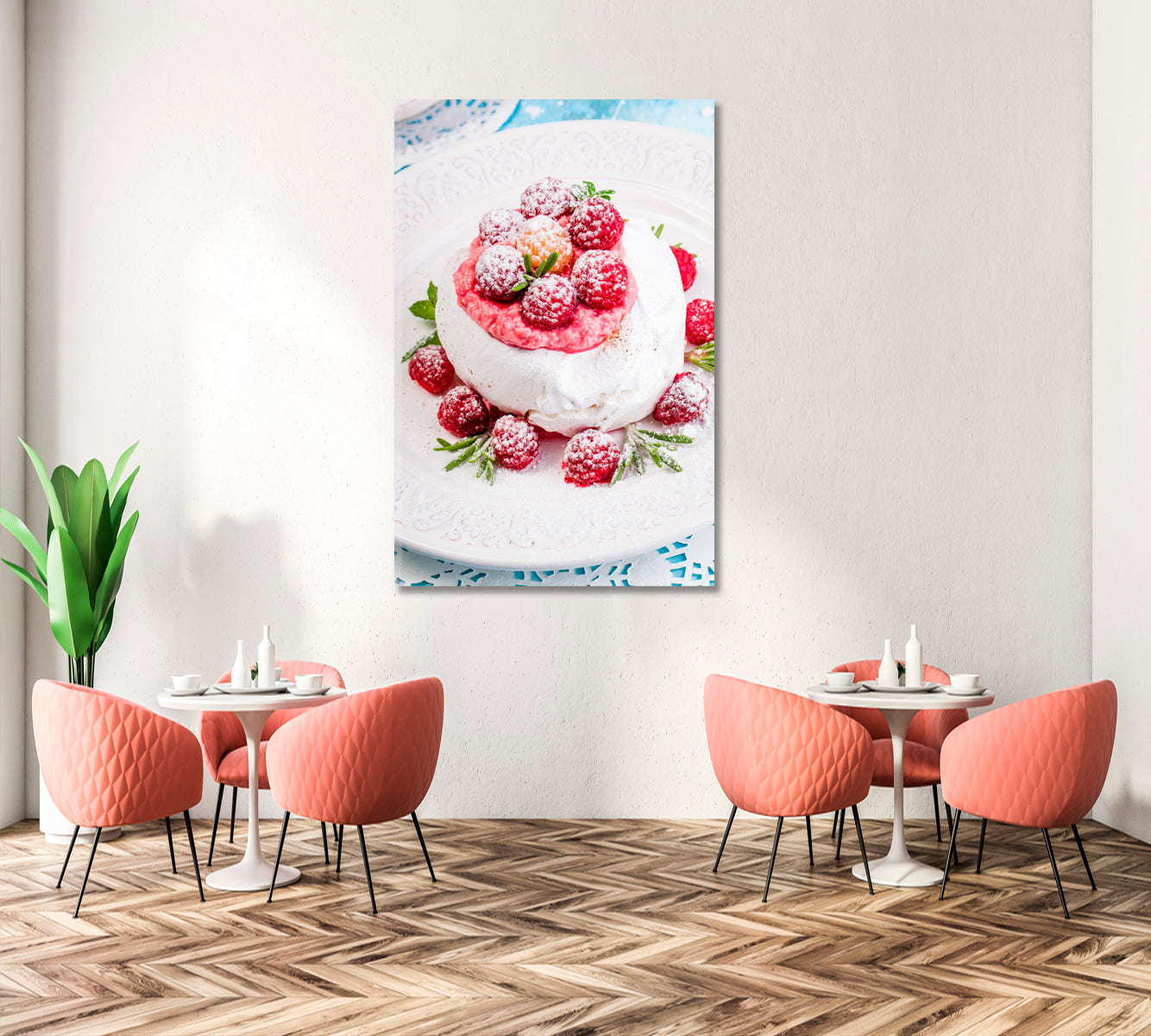 Meringue with Fresh Raspberries Canvas Print-Canvas Print-CetArt-1 panel-16x24 inches-CetArt