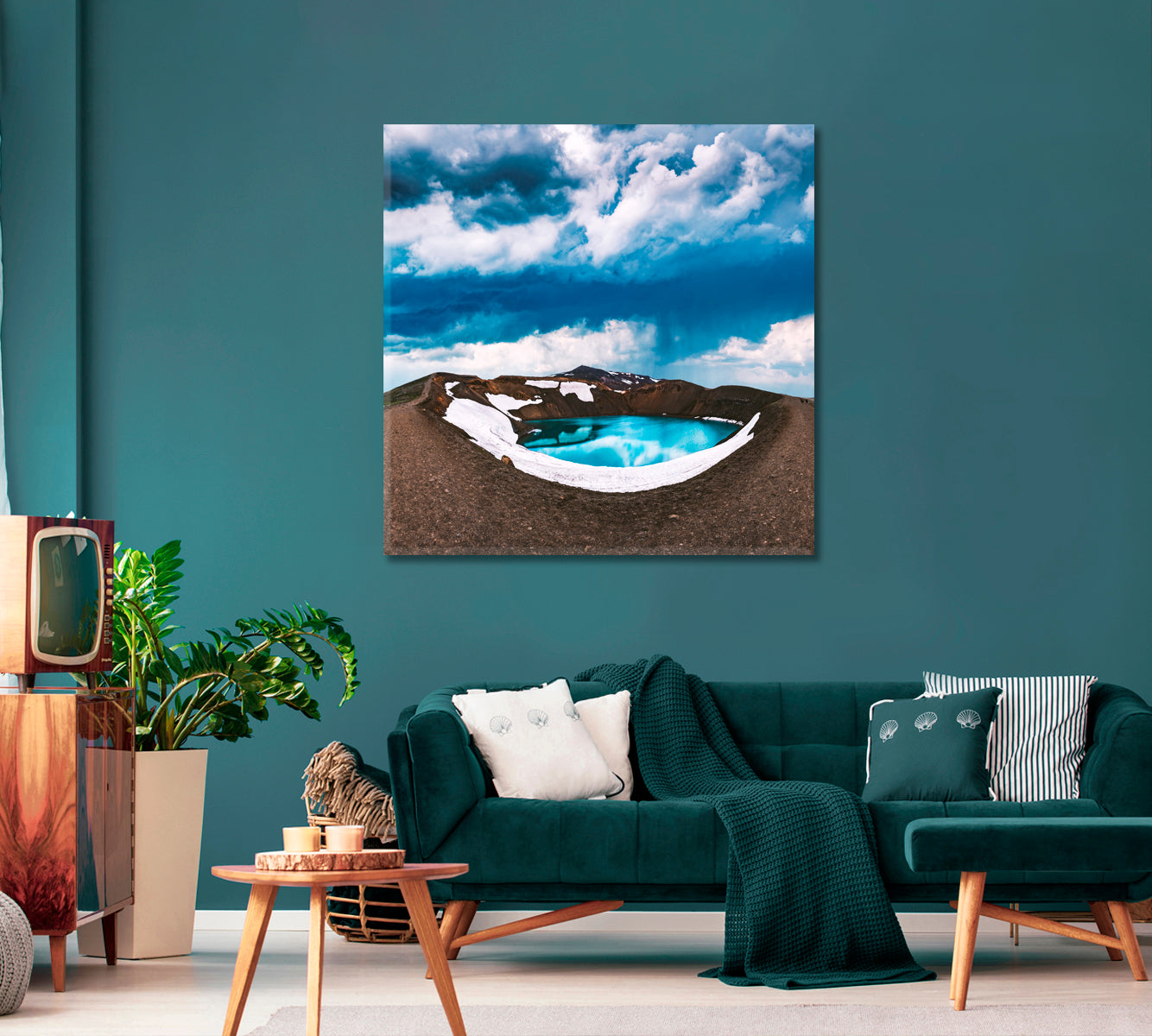 Myvatn Lake in Vulkano Crater Iceland Canvas Print-Canvas Print-CetArt-1 panel-12x12 inches-CetArt