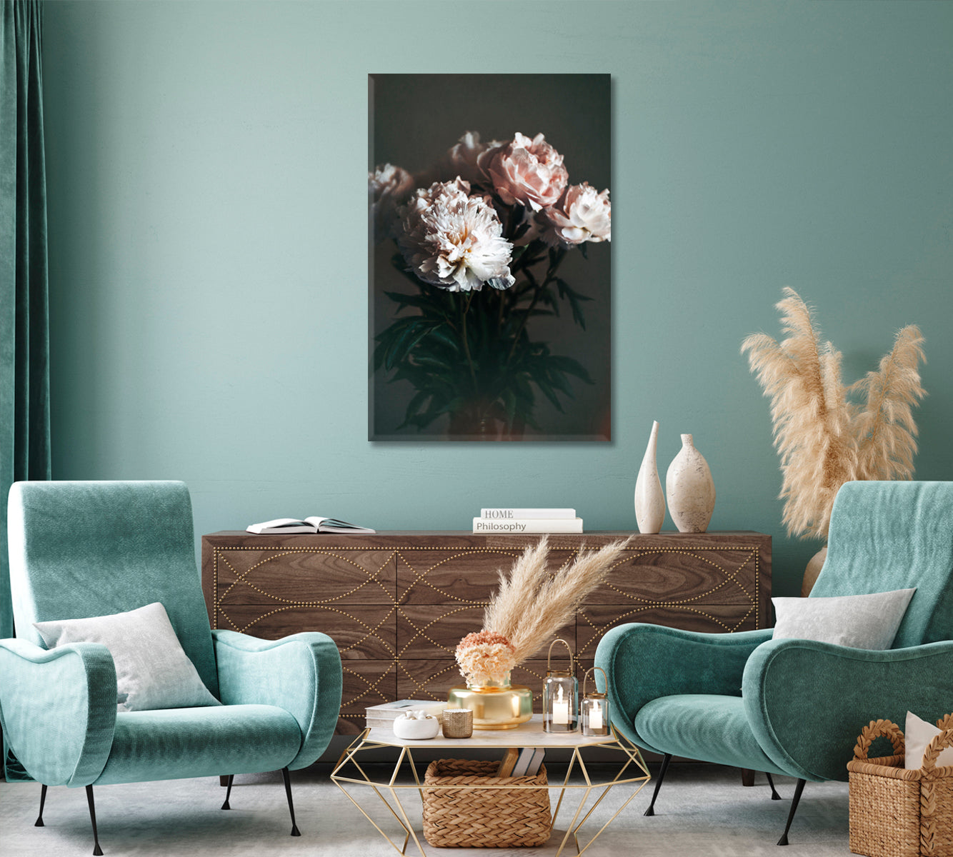 Peonies Canvas Print-Canvas Print-CetArt-1 panel-16x24 inches-CetArt