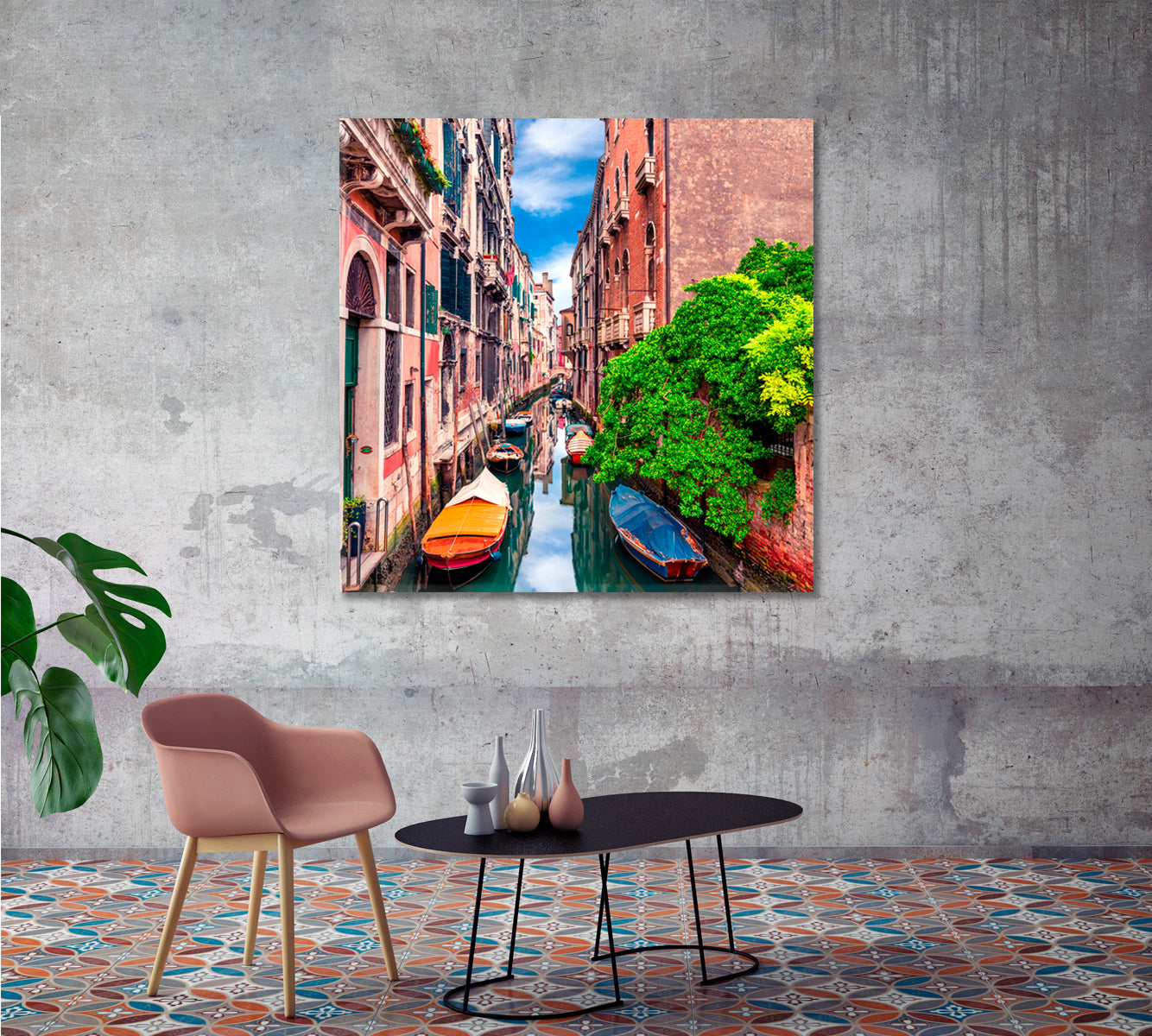 Colorful Houses in Burano Venice Italy Canvas Print-Canvas Print-CetArt-1 panel-12x12 inches-CetArt