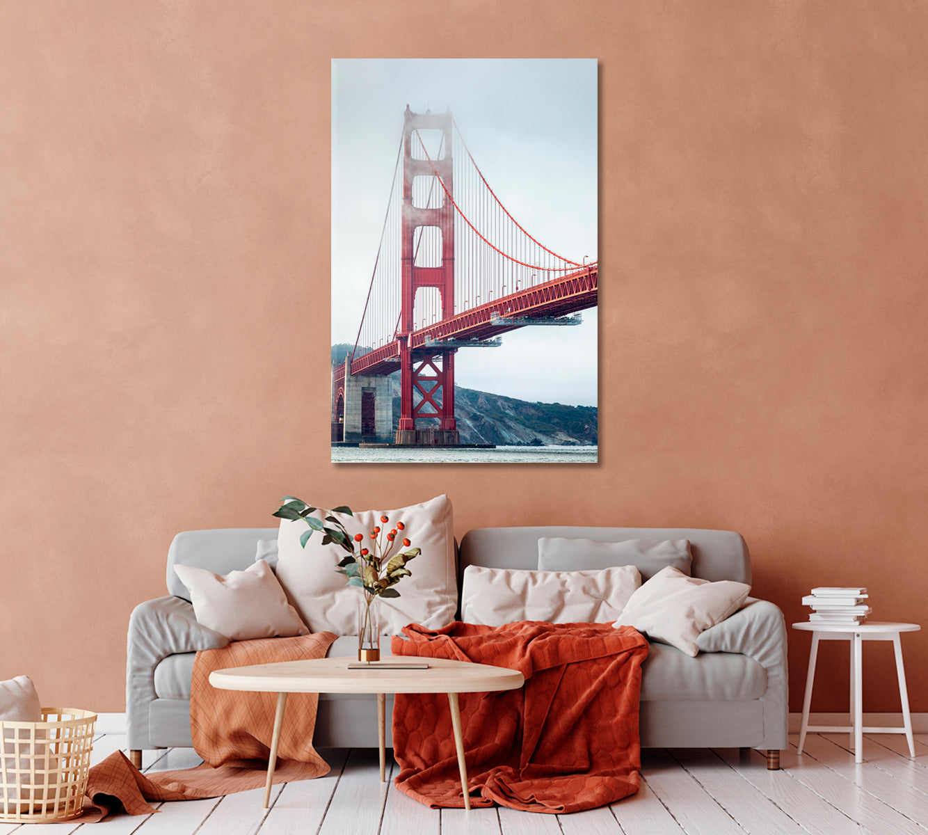 Golden Gate Bridge by Fog San Francisco California USA Canvas Print-Canvas Print-CetArt-1 panel-16x24 inches-CetArt