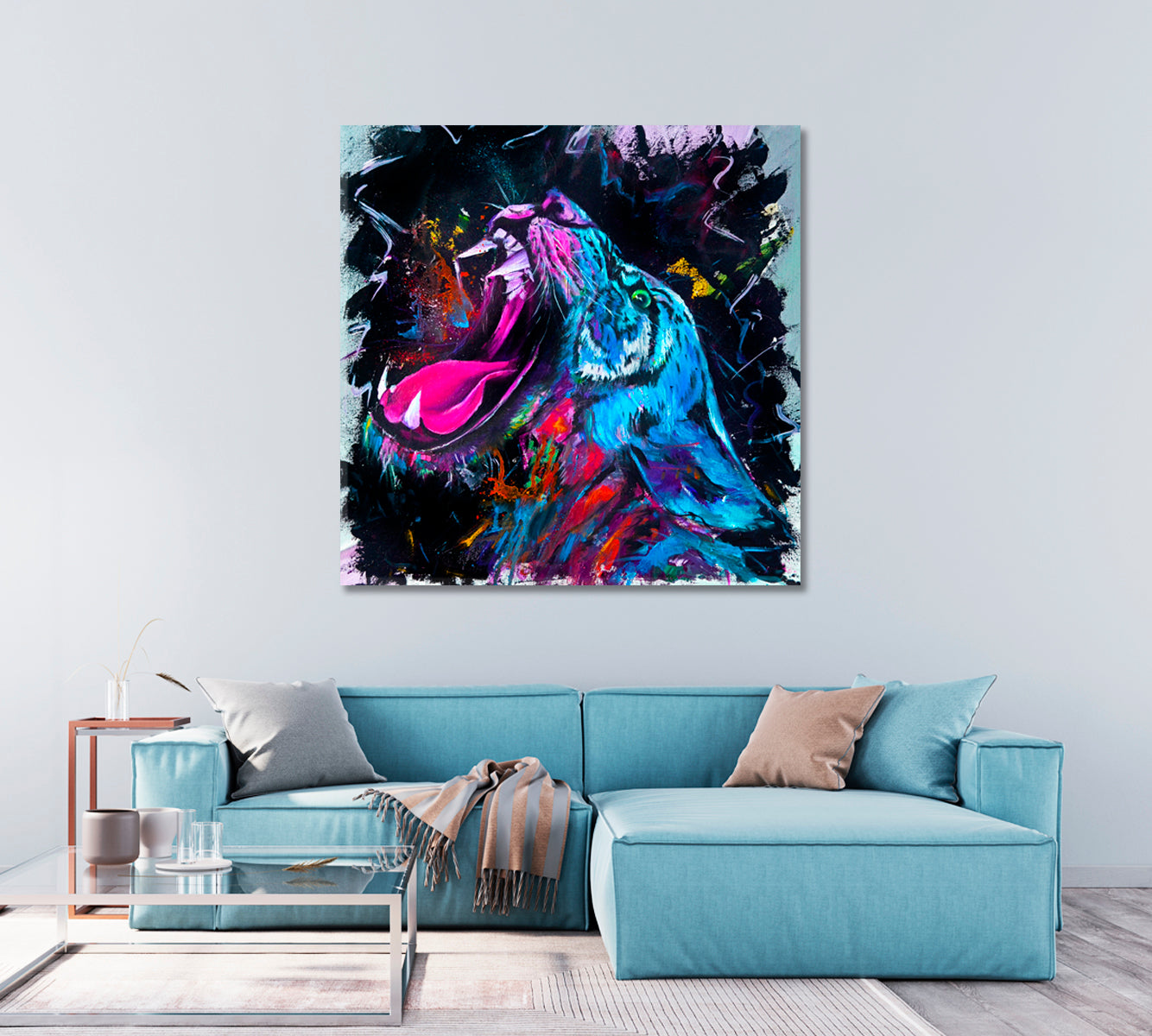 Roaring Tiger Canvas Print-Canvas Print-CetArt-1 panel-12x12 inches-CetArt