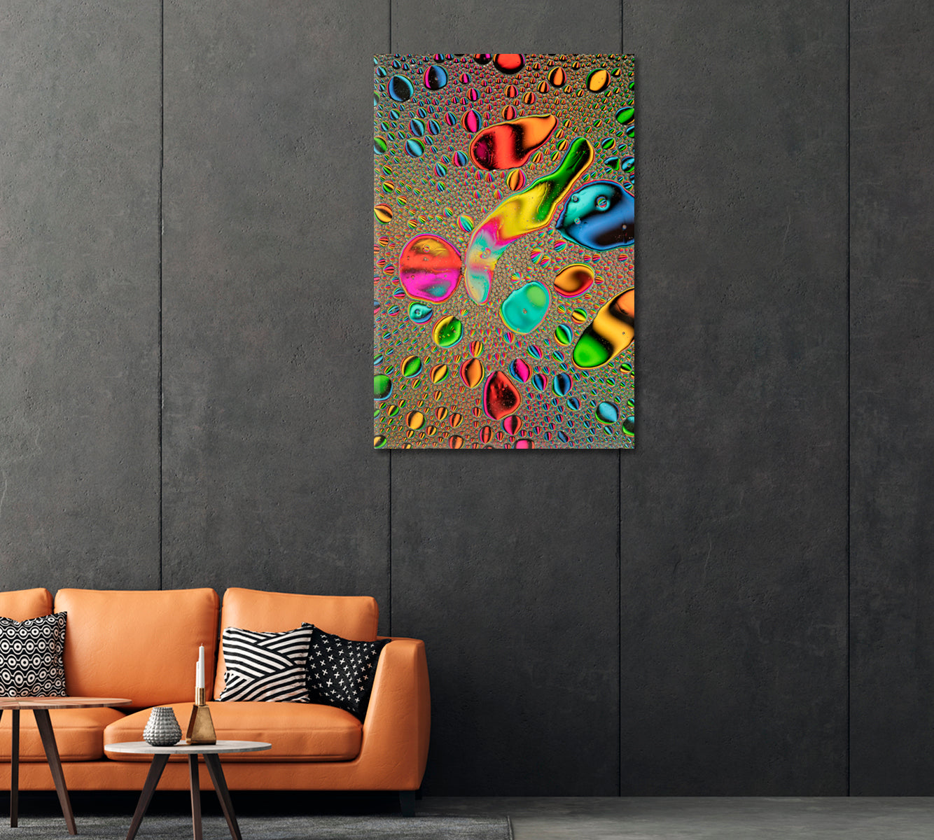 Abstract Rainbow Oil Bubbles Canvas Print-Canvas Print-CetArt-1 panel-16x24 inches-CetArt