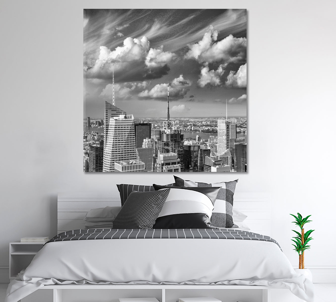 Skyscrapers of Manhattan New York Canvas Print-Canvas Print-CetArt-1 panel-12x12 inches-CetArt