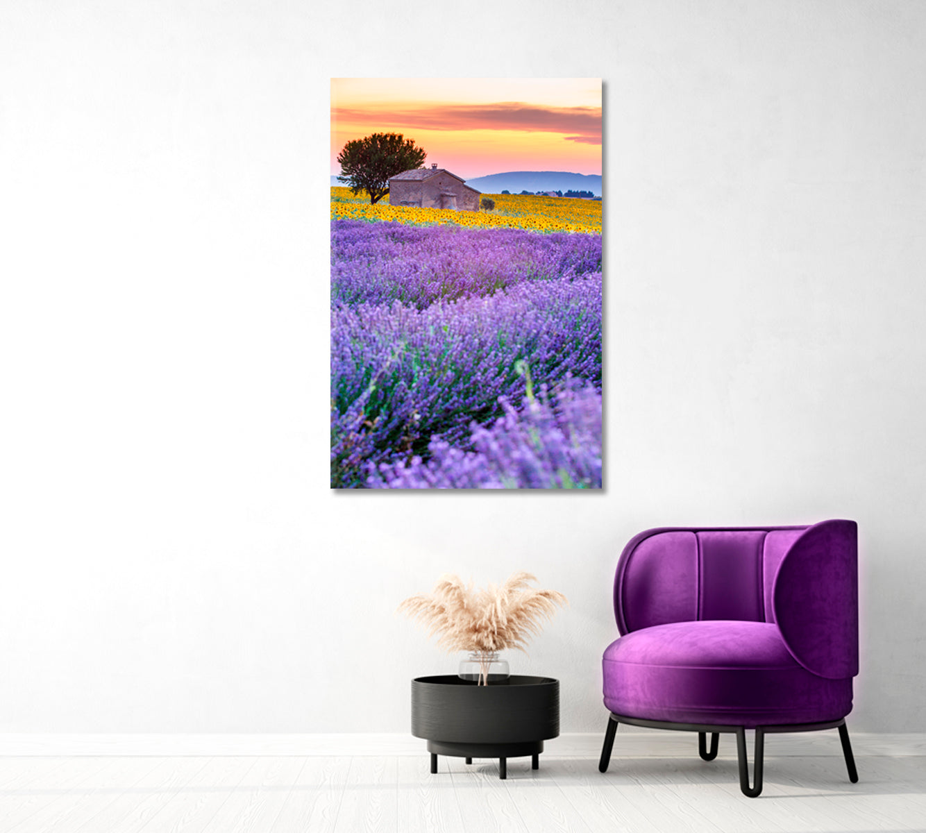 Valensole Plateau with Lavender Fields France Canvas Print-Canvas Print-CetArt-1 panel-16x24 inches-CetArt