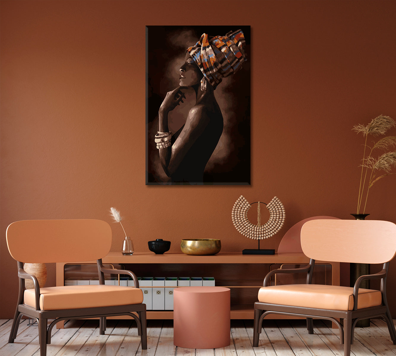 Beautiful African Woman Canvas Print-Canvas Print-CetArt-1 panel-16x24 inches-CetArt