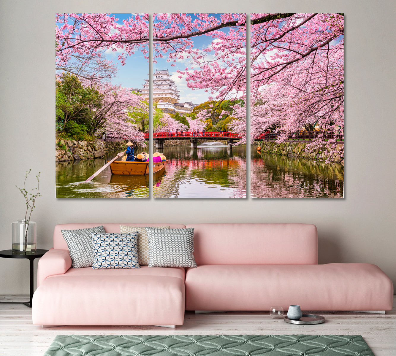 Himeji Castle and Cherry Blossom Season Japan Canvas Print-Canvas Print-CetArt-1 Panel-24x16 inches-CetArt