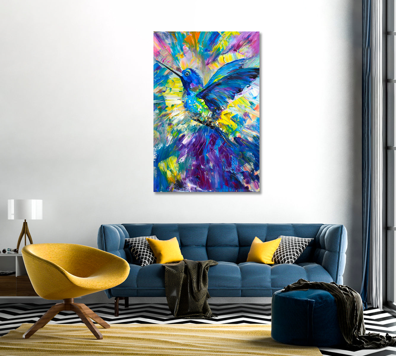 Standing Abstract Hummingbird Bird Canvas Print-Canvas Print-CetArt-1 panel-16x24 inches-CetArt