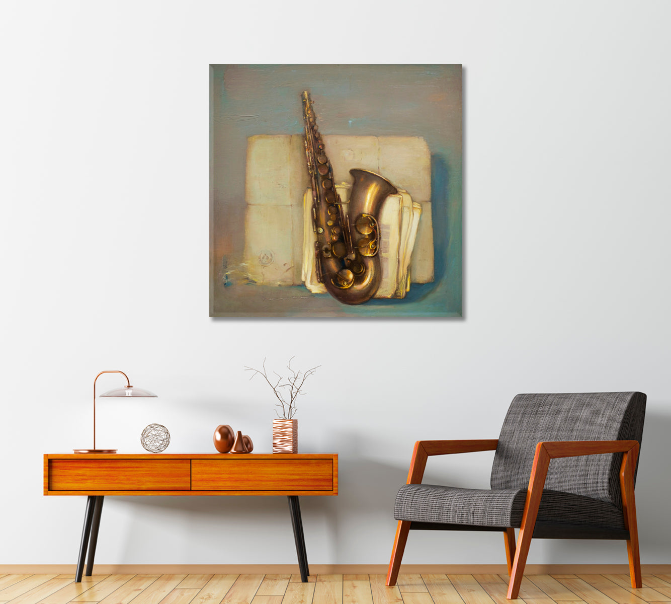 Saxophone Canvas Print-Canvas Print-CetArt-1 panel-12x12 inches-CetArt