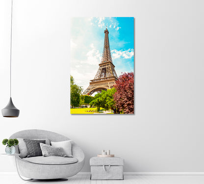 Eiffel Tower Paris in Summer Canvas Print-Canvas Print-CetArt-1 panel-16x24 inches-CetArt