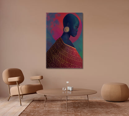Pop Art Beautiful African Woman Canvas Print-Canvas Print-CetArt-1 panel-16x24 inches-CetArt