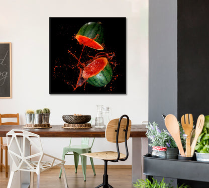 Watermelon Juice Splash Canvas Print-Canvas Print-CetArt-1 panel-12x12 inches-CetArt