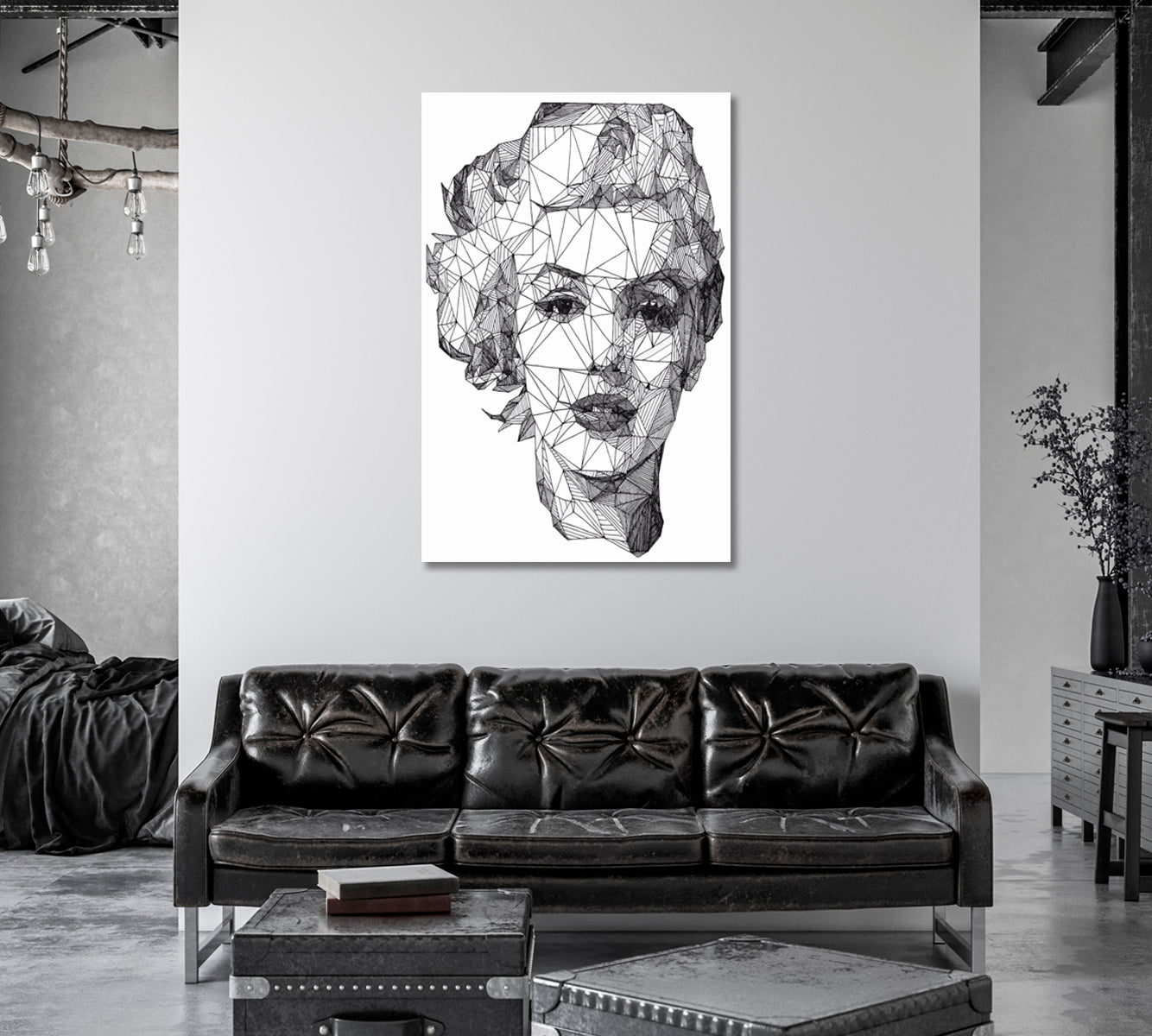 Abstract Geometric Monroe Portrait Canvas Print-Canvas Print-CetArt-1 panel-16x24 inches-CetArt
