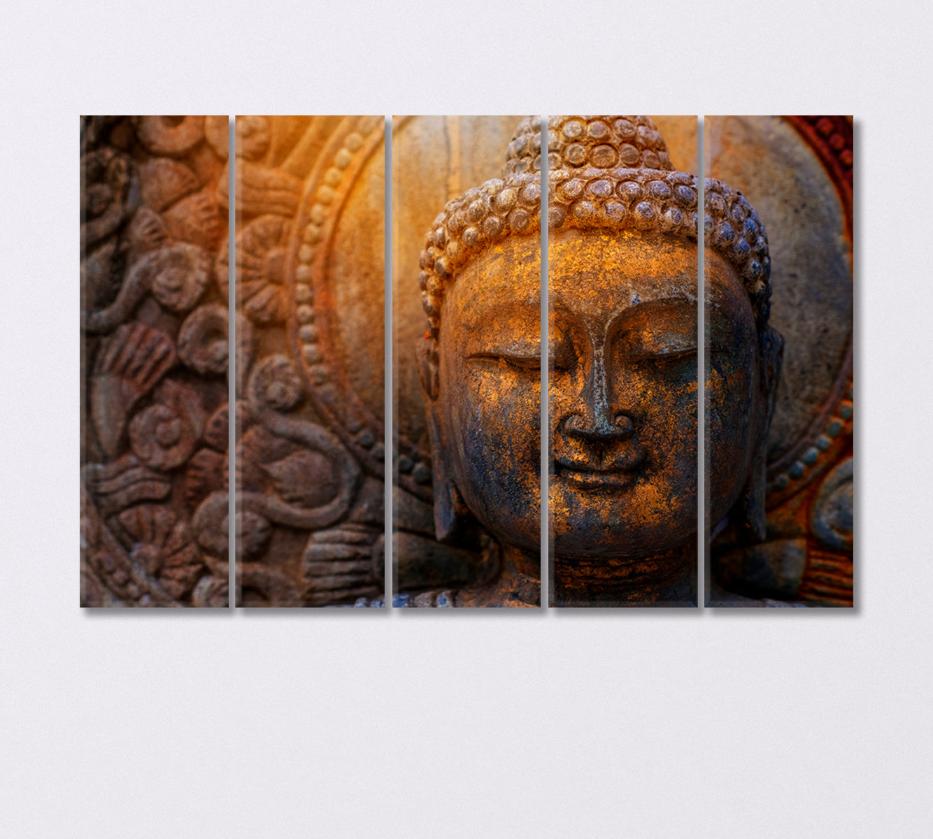 Bronze Buddha Statue Canvas Print-Canvas Print-CetArt-5 Panels-36x24 inches-CetArt