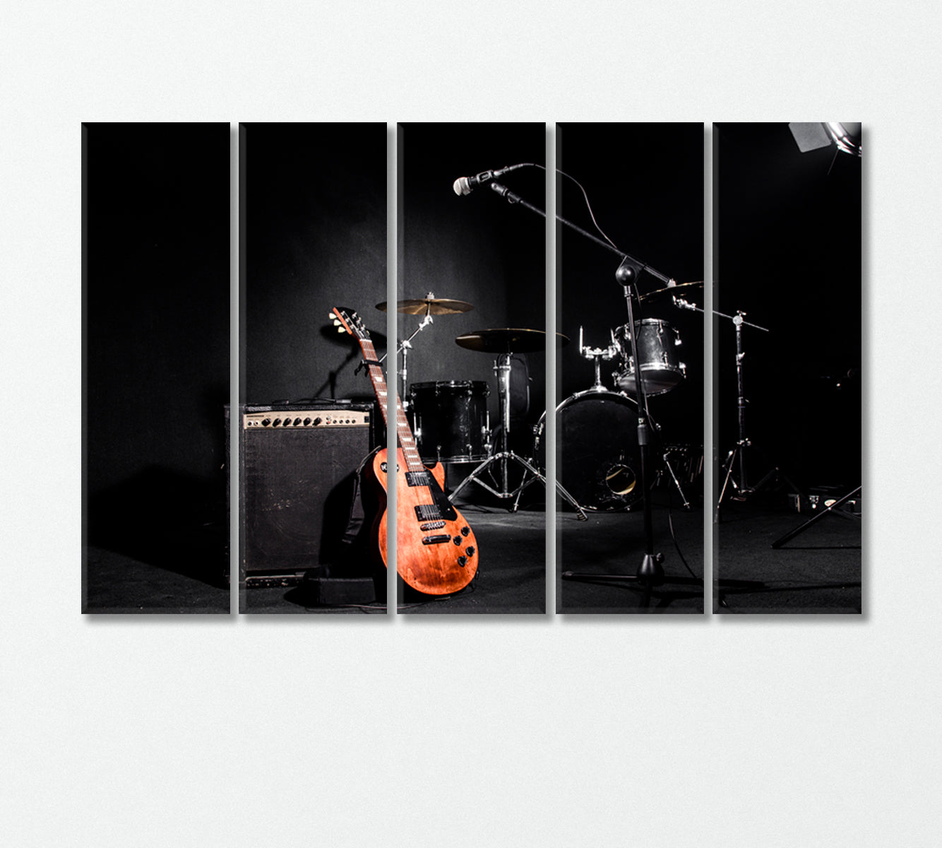 Set of Musical Instruments During Concert Canvas Print-Canvas Print-CetArt-5 Panels-36x24 inches-CetArt