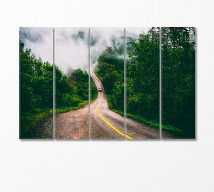 Foggy Mountain Road Canvas Print-Canvas Print-CetArt-5 Panels-36x24 inches-CetArt