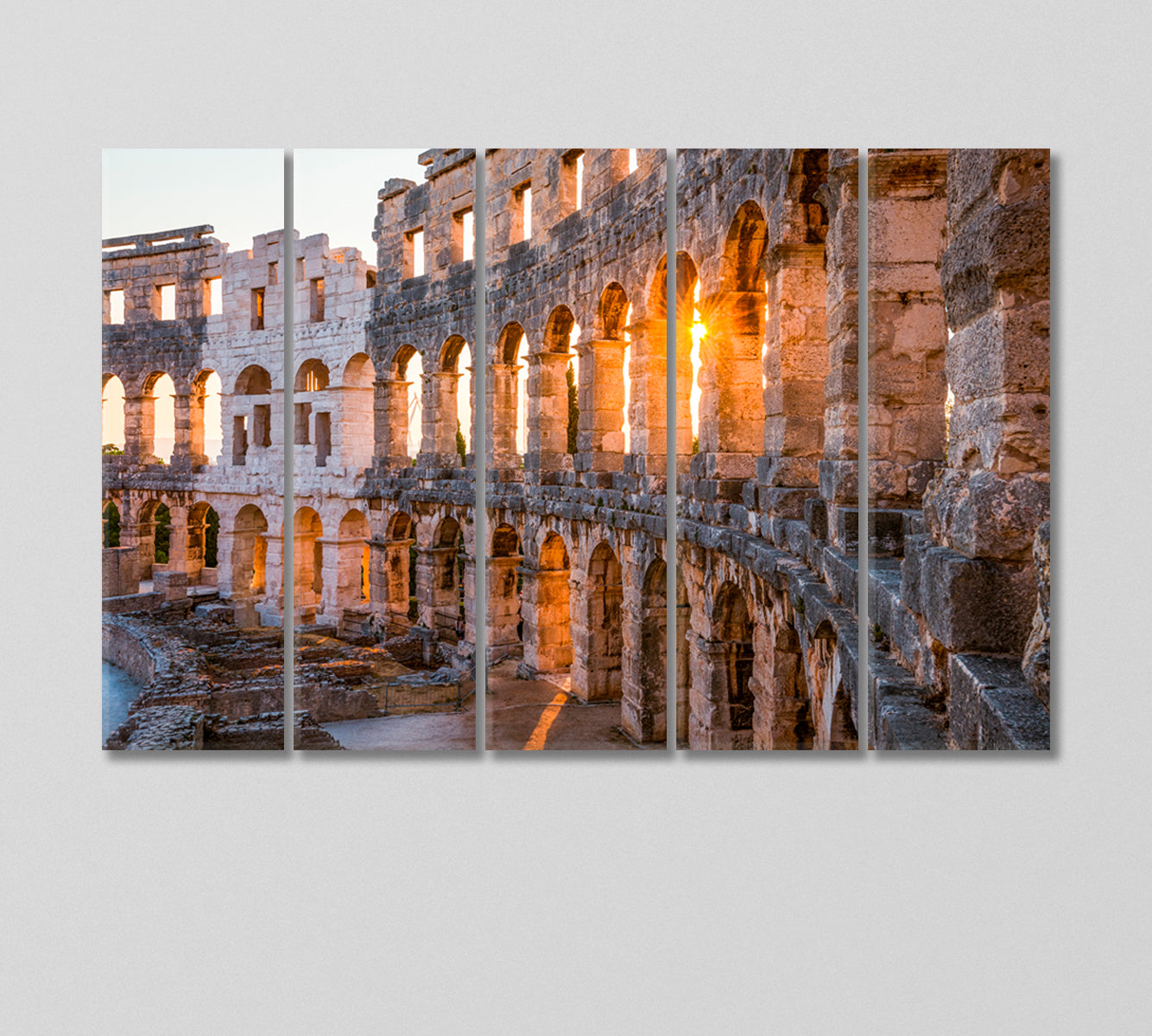 Roman Amphitheater Arenas Pula Croatia Canvas Print-Canvas Print-CetArt-5 Panels-36x24 inches-CetArt