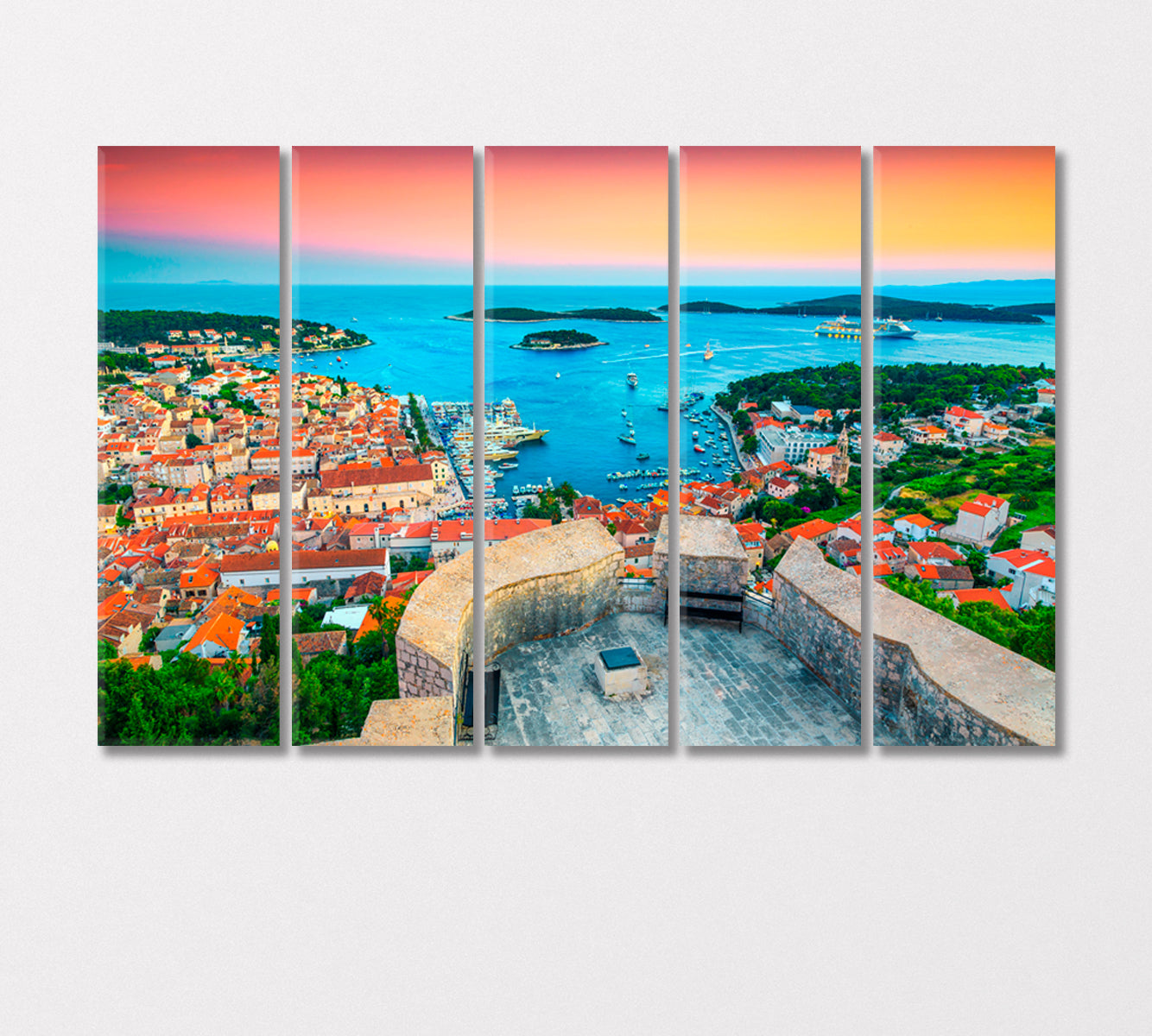 Island Hvar in Dalmatia Croatia Canvas Print-Canvas Print-CetArt-5 Panels-36x24 inches-CetArt