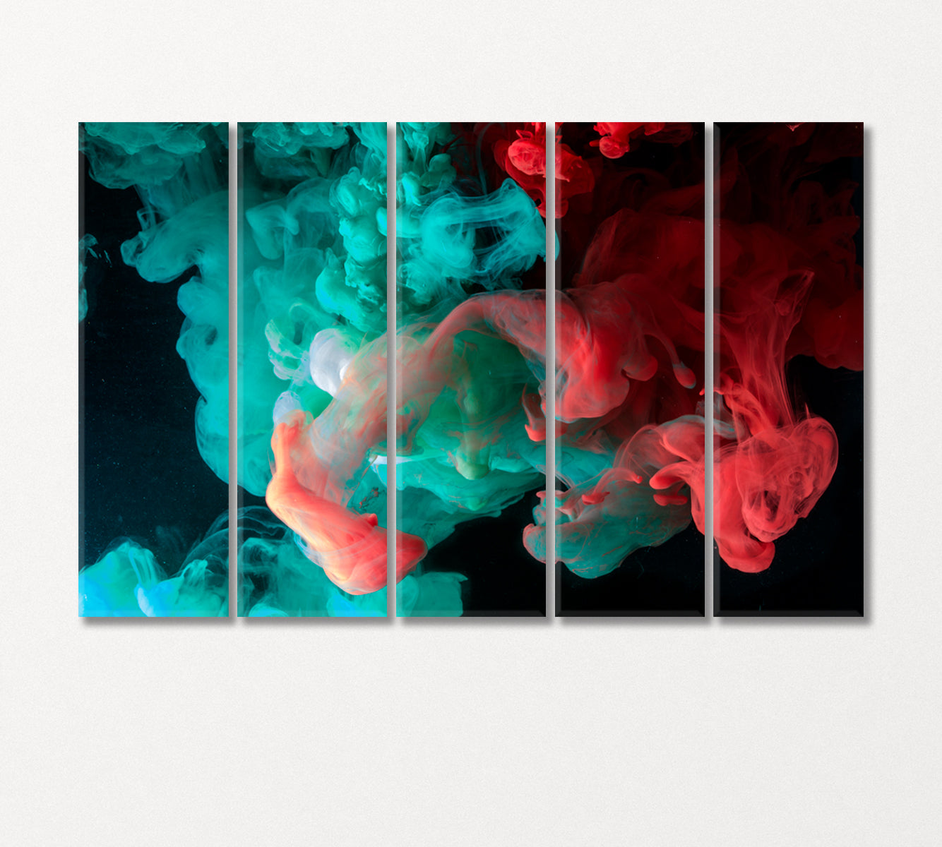 Abstract Red and Blue Smoke Canvas Print-Canvas Print-CetArt-5 Panels-36x24 inches-CetArt