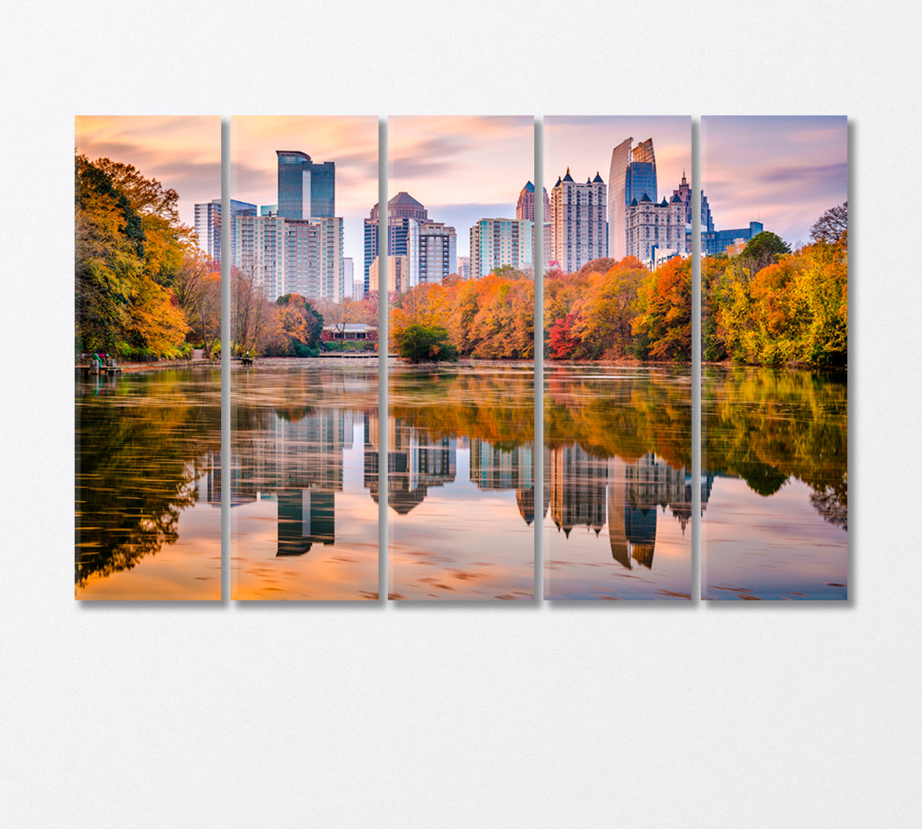 Piedmont Park in Autumn Atlanta USA Canvas Print-Canvas Print-CetArt-5 Panels-36x24 inches-CetArt