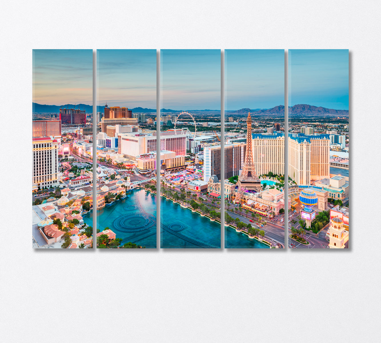 Las Vegas City Lights Nevada USA Canvas Print-Canvas Print-CetArt-5 Panels-36x24 inches-CetArt