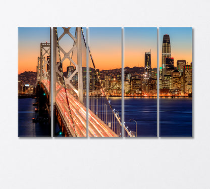 Golden Gate Bridge San Francisco Bay Canvas Print-Canvas Print-CetArt-5 Panels-36x24 inches-CetArt