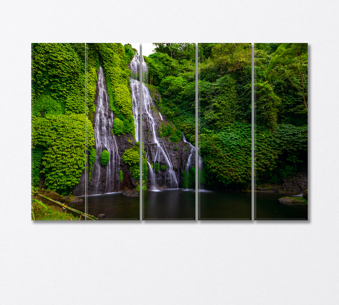 Banyumala Waterfall Bali Indonesia Canvas Print-Canvas Print-CetArt-5 Panels-36x24 inches-CetArt
