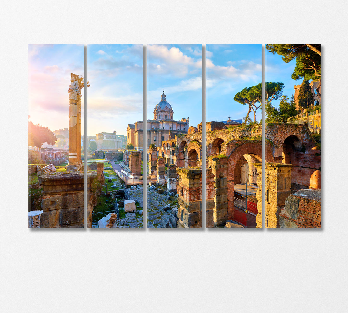 Roman Forum in Rome Italy Canvas Print-Canvas Print-CetArt-5 Panels-36x24 inches-CetArt