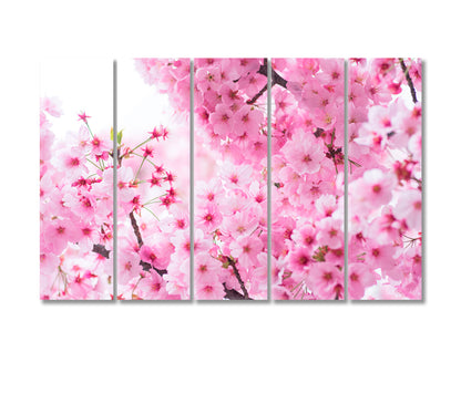 Blooming Japanese Sakura Canvas Print-Canvas Print-CetArt-5 Panels-36x24 inches-CetArt