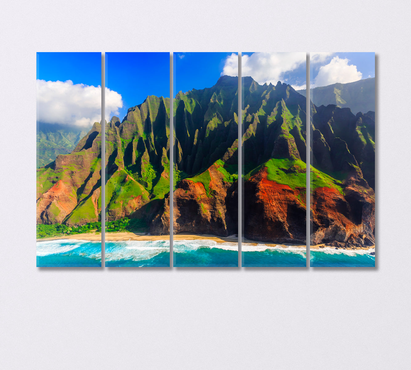 Spectacular Na Pali Coast Hawaii Canvas Print-Canvas Print-CetArt-5 Panels-36x24 inches-CetArt