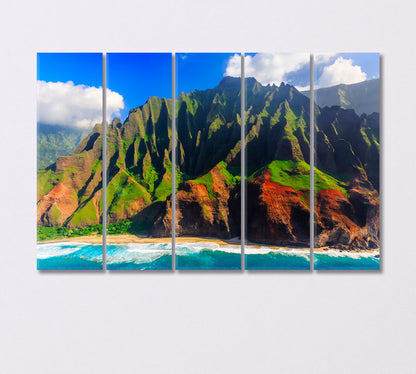 Spectacular Na Pali Coast Hawaii Canvas Print-Canvas Print-CetArt-5 Panels-36x24 inches-CetArt