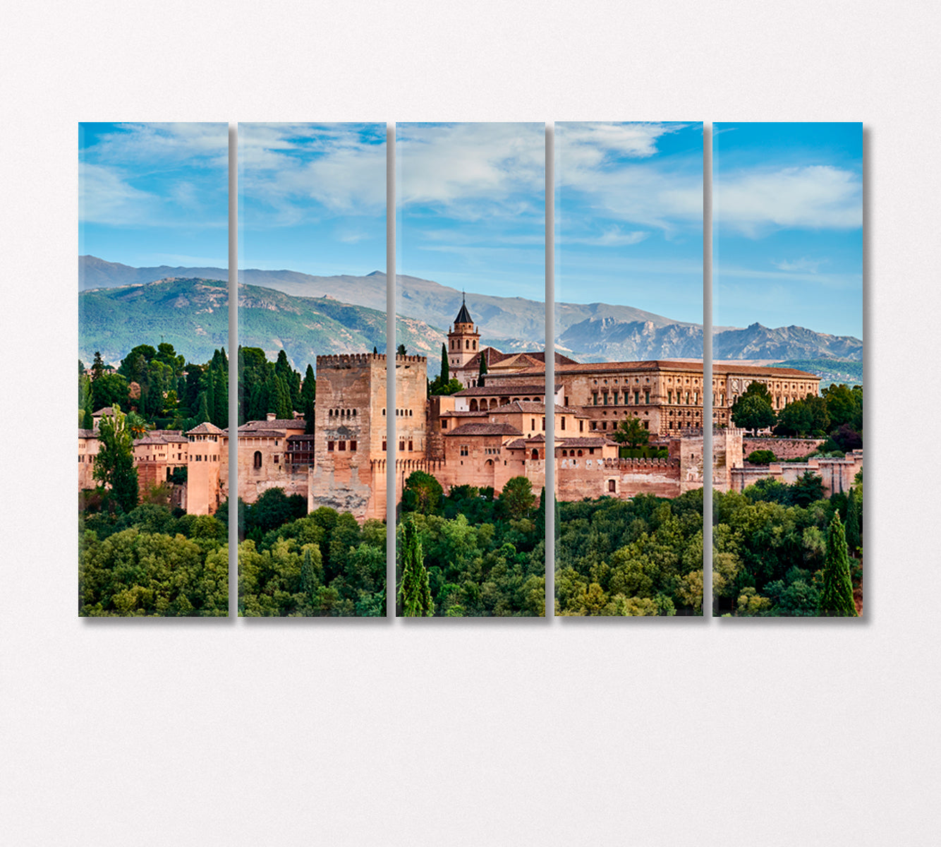 Ancient Arabic Fortress of Alhambra Spain Canvas Print-Canvas Print-CetArt-5 Panels-36x24 inches-CetArt