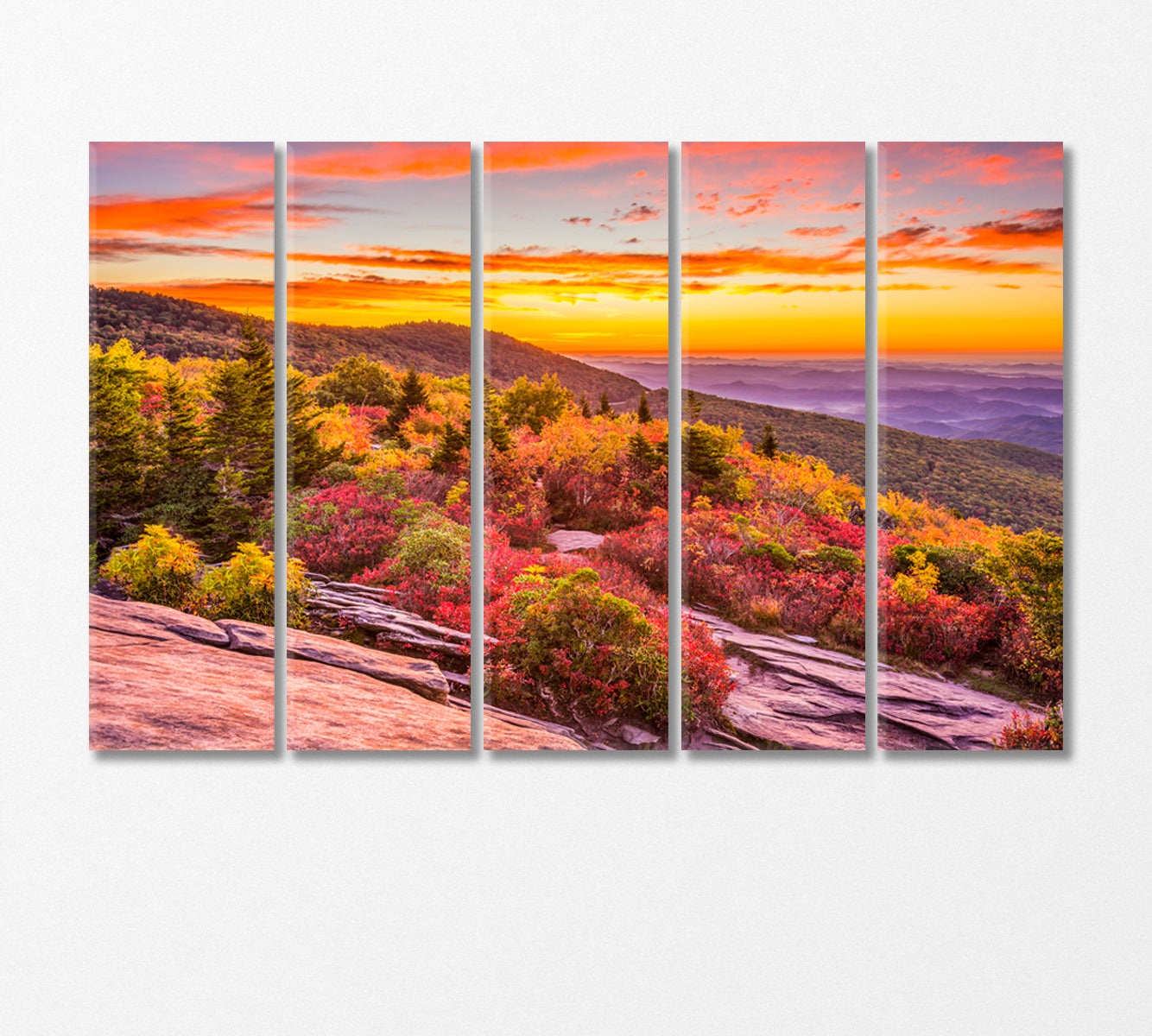 Grandpa Mountain in Autumn USA Canvas Print-Canvas Print-CetArt-5 Panels-36x24 inches-CetArt