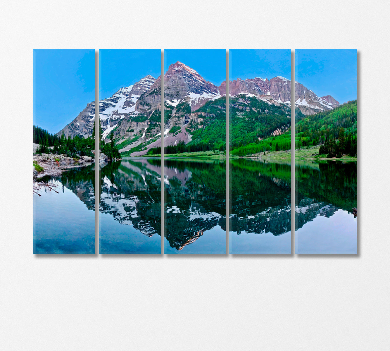 Maroon Bells USA Canvas Print-Canvas Print-CetArt-5 Panels-36x24 inches-CetArt