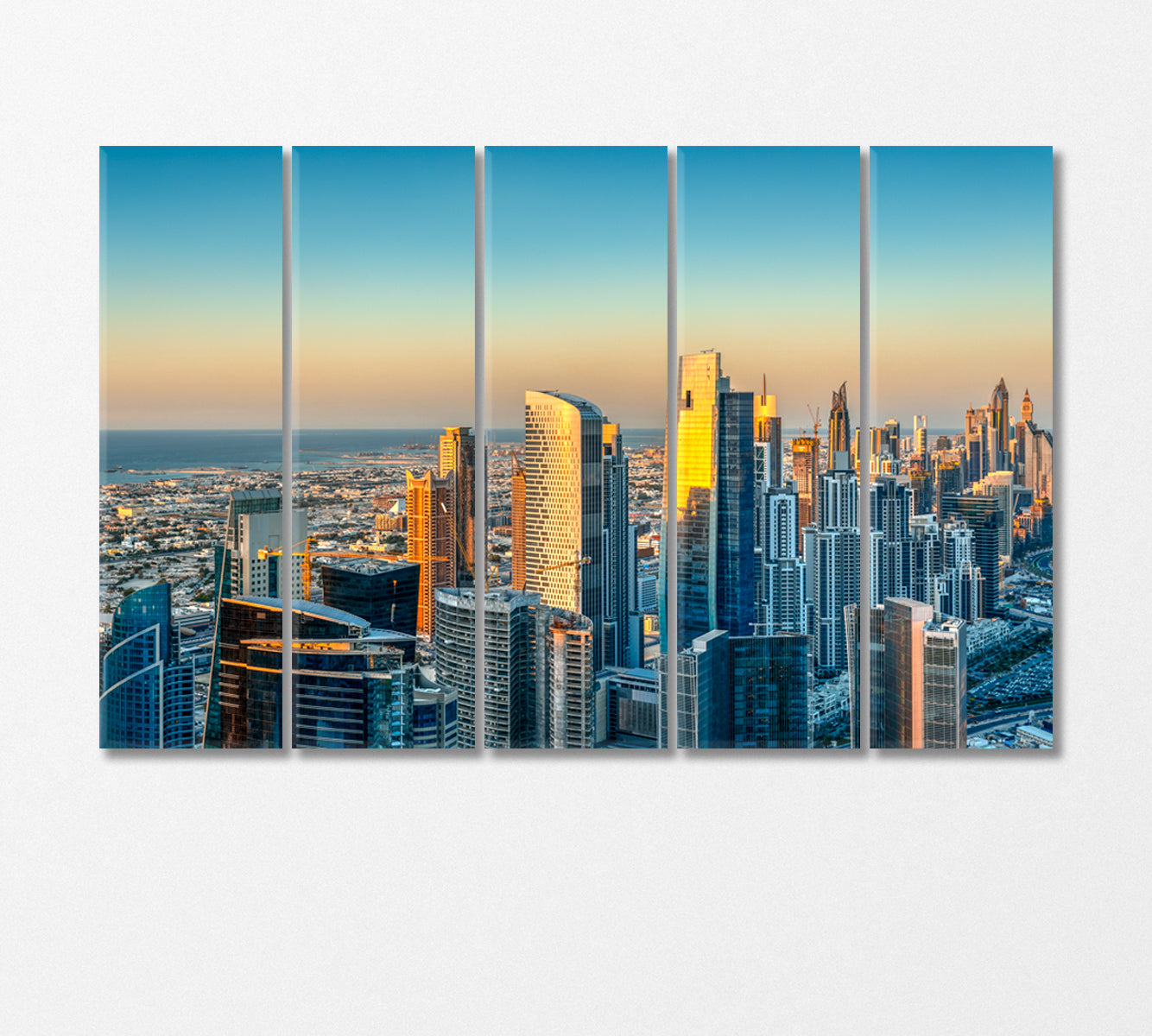 Business Bay Towers in Dubai Canvas Print-Canvas Print-CetArt-5 Panels-36x24 inches-CetArt