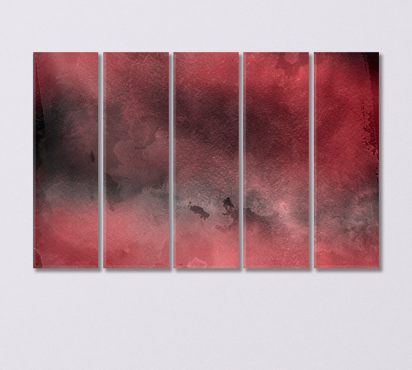 Abstract Red Watercolor Splatter Canvas Print-Canvas Print-CetArt-5 Panels-36x24 inches-CetArt