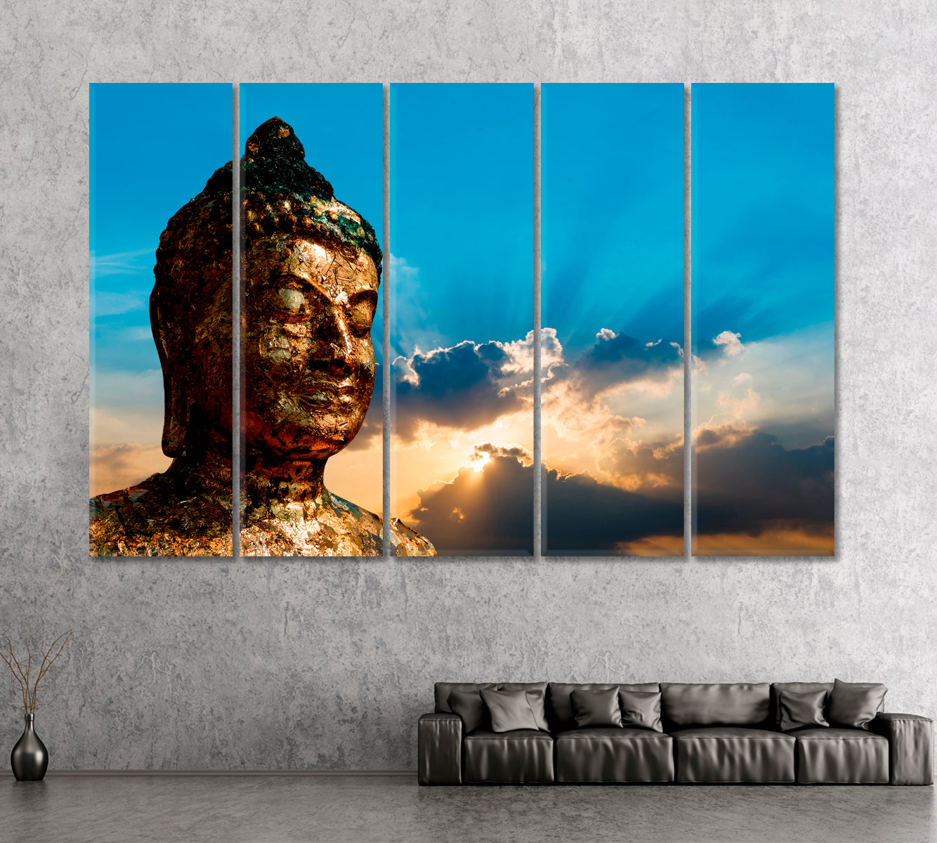 Asia Gold Buddha Canvas Print-Canvas Print-CetArt-1 Panel-24x16 inches-CetArt