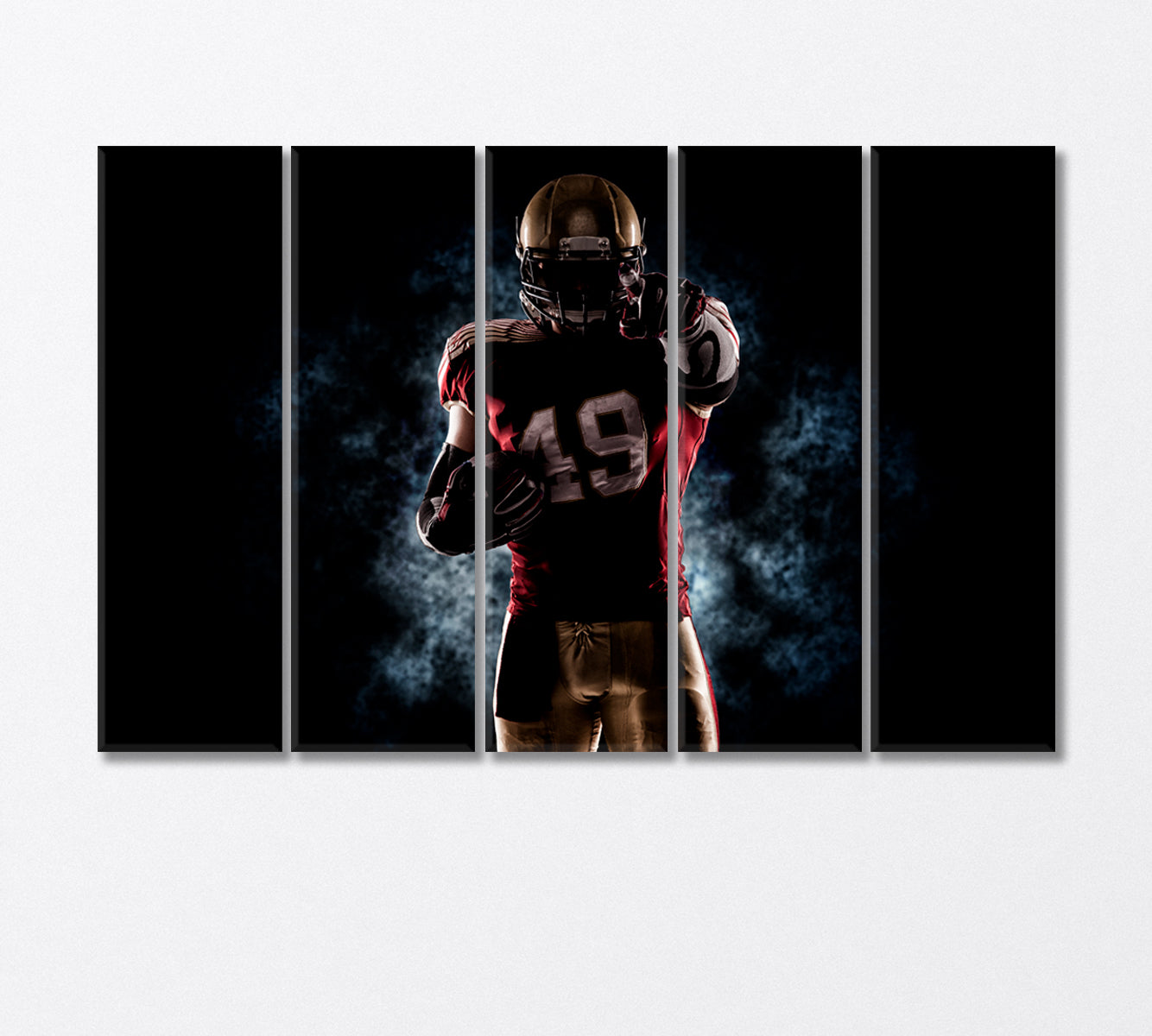 American Football Player in Dark Canvas Print-Canvas Print-CetArt-5 Panels-36x24 inches-CetArt