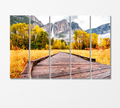 Yosemite National Park in Autumn Morning USA Canvas Print-Canvas Print-CetArt-5 Panels-36x24 inches-CetArt
