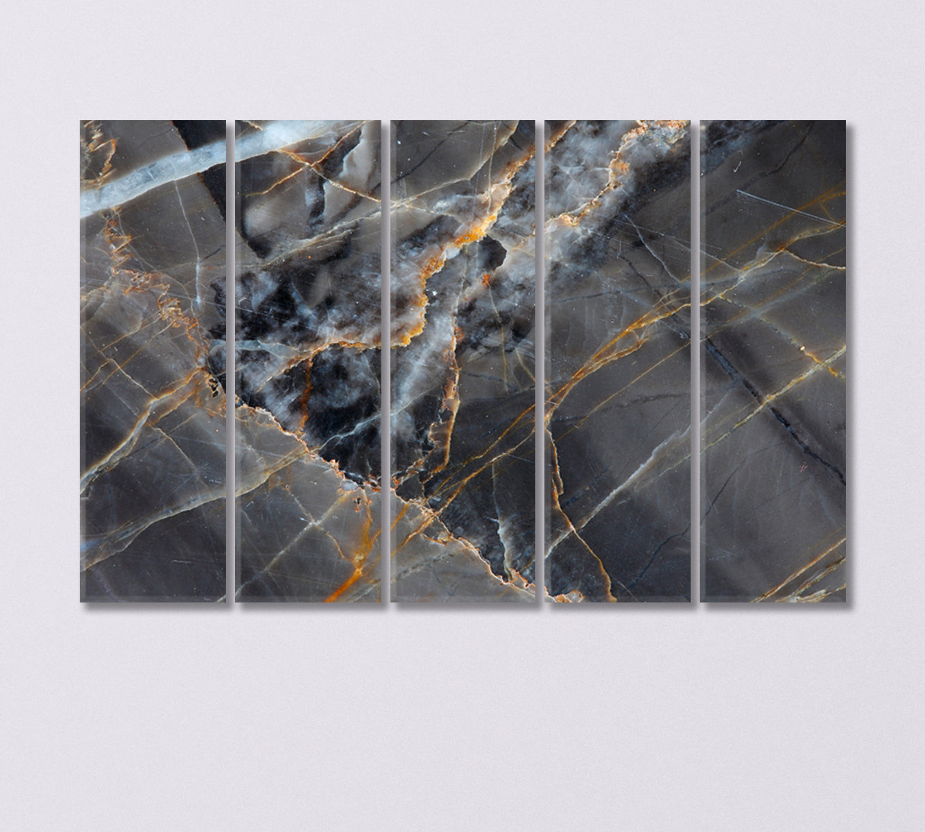 Yellow and Dark Gray Marble Canvas Print-Canvas Print-CetArt-5 Panels-36x24 inches-CetArt